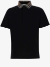 BURBERRY COTTON POLO SHIRT WITH CHECK PATTERN