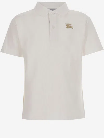 Burberry Kids' Cotton Polo Shirt With Logo In White