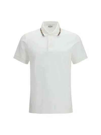 Burberry White Cotton Polo Shirt