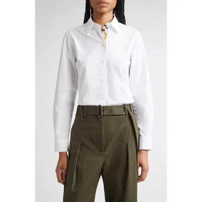 Burberry Cotton Poplin Button-up Shirt In White