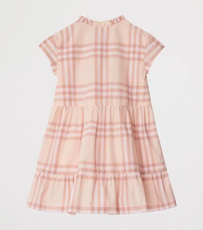 Burberry Kids' Cotton Poplin Check Shirt Dress In Pink