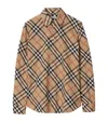Burberry Button-down Shirt With Check Pattern In Yellow