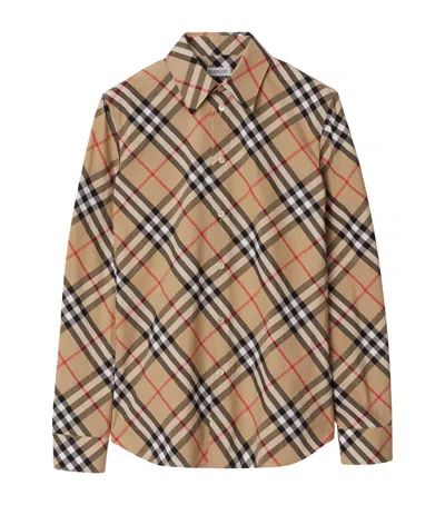 BURBERRY COTTON POPLIN CHECK SHIRT
