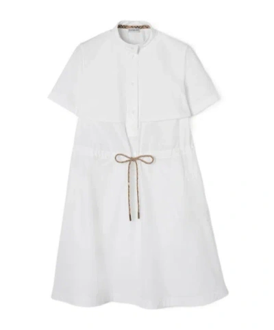 Burberry Cotton Poplin Dress In White