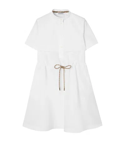 Burberry Cotton Poplin Mini Shirt Dress In White