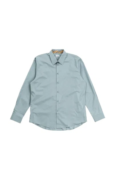 Burberry Cotton Poplin Shirt In Blue