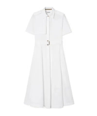 Burberry Cotton Poplin Shirt Dress In White