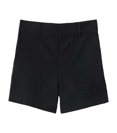Burberry Kids' Cotton Poplin Shorts In Black