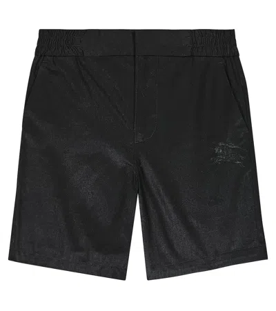 Burberry Kids' Cotton Poplin Shorts In Black