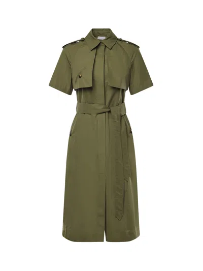 Burberry Cotton Poplin Trench Dress In Green