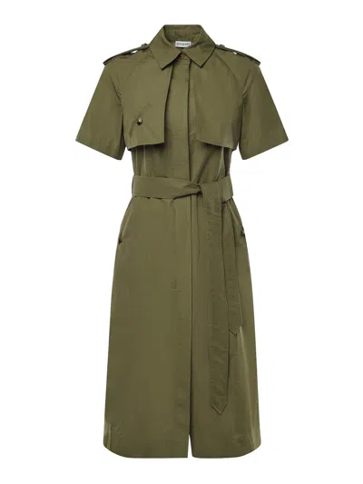 Burberry Cotton Poplin Trench Dress In Green
