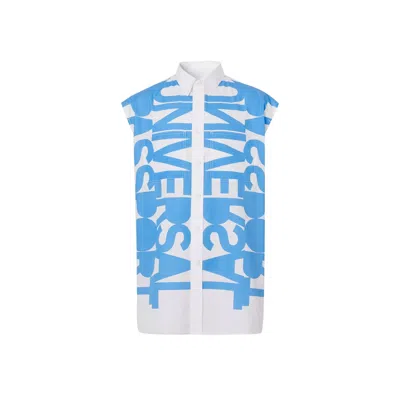Burberry Cotton Printed Shirt In Blue