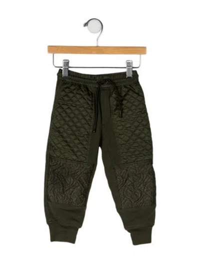 Pre-owned Burberry Babies' Cotton Quilted Front Joggers In Green