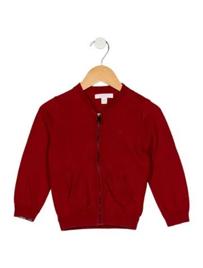 Pre-owned Burberry Babies' Cotton Red Casual Jacket With Zip Closure