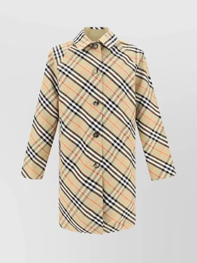 BURBERRY COTTON REVERSIBLE COAT CHECKED PATTERN