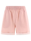 Burberry Elastic Waistband Cotton Shorts With Contrast Trim
