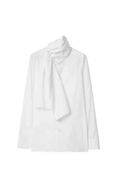 Burberry Cotton Scarf Shirt In Optic White