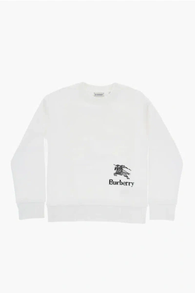 Burberry Cotton Scribl Crew-neck Sweatshirt With Embroidery Logo
