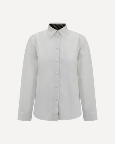 Burberry Cotton Shirt In Metallic
