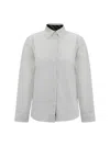 Burberry Cotton Poplin Shirt With Check Pattern Detail In Metallic