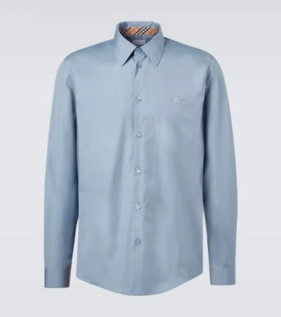 Burberry Cotton Shirt In Blue