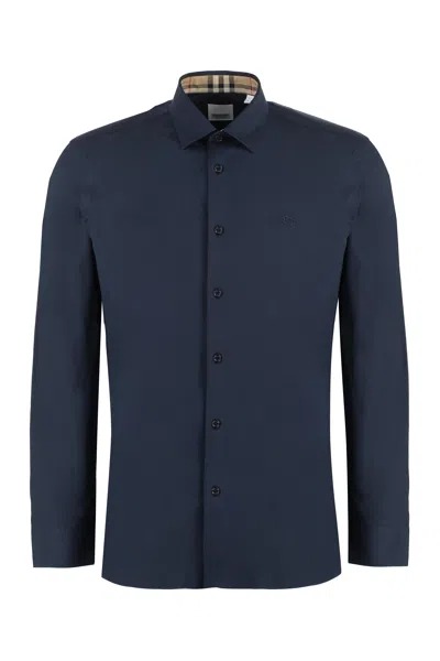 Burberry Cotton Shirt In Blue