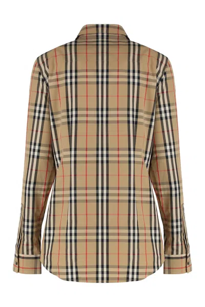Burberry Cotton Shirt In Neutral