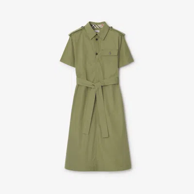 Burberry Cotton Shirt Dress In Green