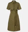 Burberry Cotton Shirt Dress In Green