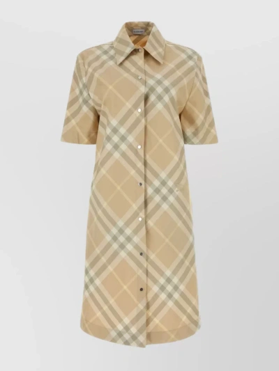 BURBERRY COTTON SHIRT DRESS WITH EMBROIDERED ACCENTS