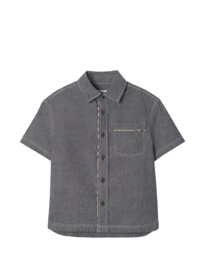 Burberry Kids' Cotton Shirt In Gray