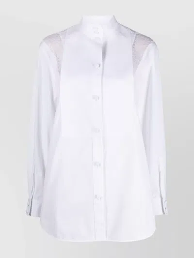 Burberry Cotton Shirt Lace Detailing In White