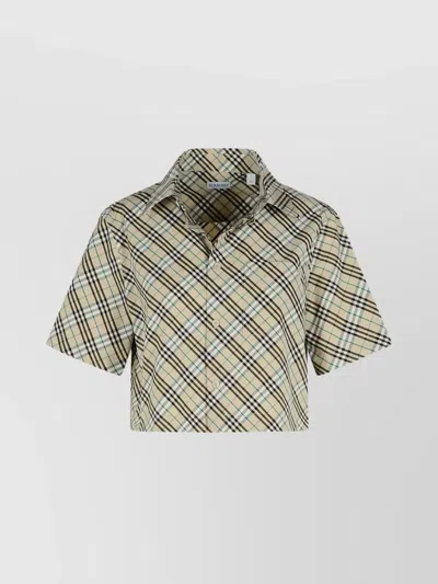 BURBERRY COTTON SHIRT PLAID PATTERN