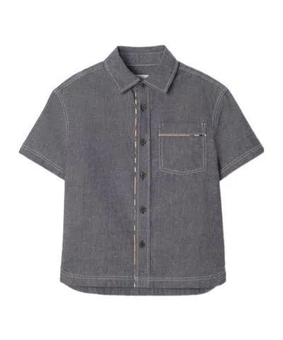Burberry Kids' Cotton Shirt In Gray