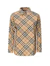 Burberry Cotton Shirt With  Check Motif In Multi