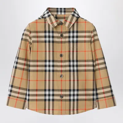 Burberry Check-pattern Shirt Jacket In Neutrals