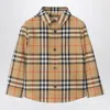 Burberry Childrens Check Cotton Shirt In Neutral