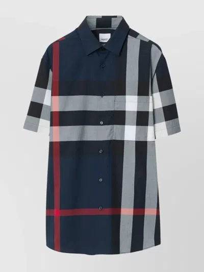 Burberry Summerton Check Cotton Shirt In Black