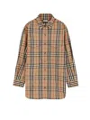 Burberry Women Cotton Shirt With Check Print In Brown