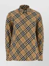 Burberry Women Beige Shirt With Classic Collar And All-over Check Motif In Cotton Woman In Neutral
