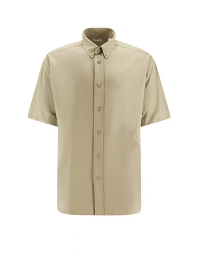 BURBERRY COTTON SHIRT WITH EKD EMBROIDERY