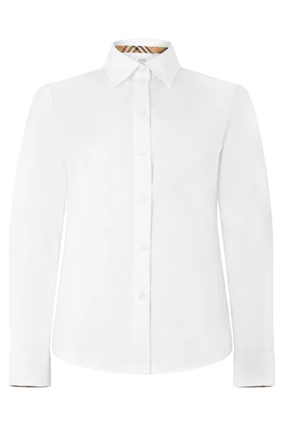 Burberry Cotton Shirt With Long Sleeves In White