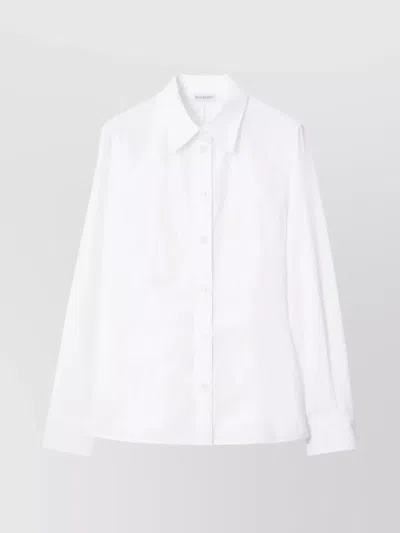 BURBERRY COTTON SHIRT WITH PEPLUM HEM DESIGN