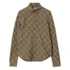 Burberry Check Cotton Shirt Cuffed Sleeves