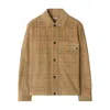 Burberry Plaid Corduroy Overshirt Chest Pocket In Brown