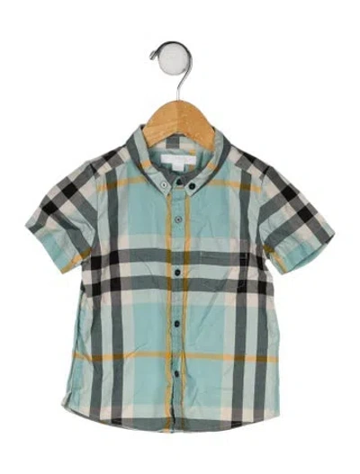 Pre-owned Burberry Babies' Cotton Short Sleeve Shirt In Green