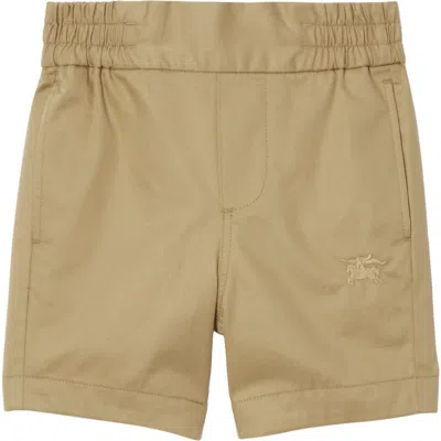 Burberry Kids' Equestrian Knight-embroidered Cotton Shorts In Archive Beige