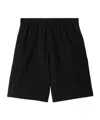Burberry Logo Patch Straight-leg Shorts In Black