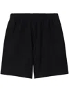 Burberry Ekd-embroidered Cotton Track Shorts In Black