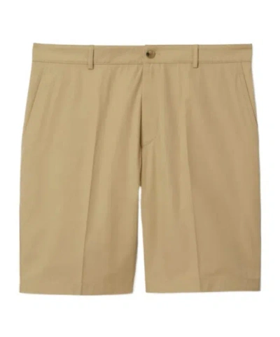 Burberry Ekd Cotton Gabardine Shorts In Brown